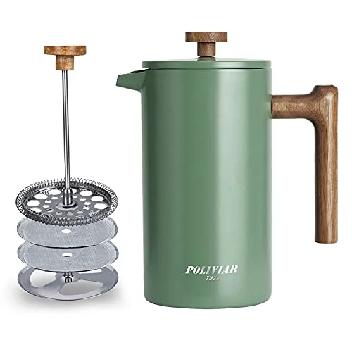 Safe POLIVIAR French Press Coffee Maker Stylish