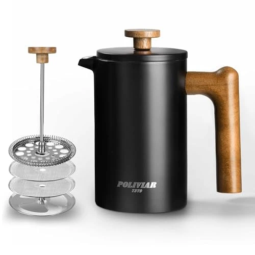 Long-Lasting POLIVIAR French Press Coffee Maker Refined