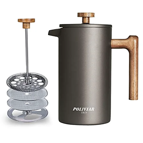 Elegant POLIVIAR French Press Coffee Maker High-Grade