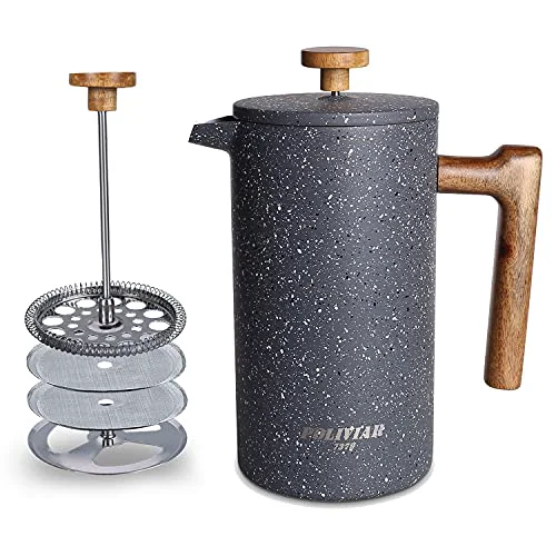 Reusable POLIVIAR French Press Coffee Maker Trendy