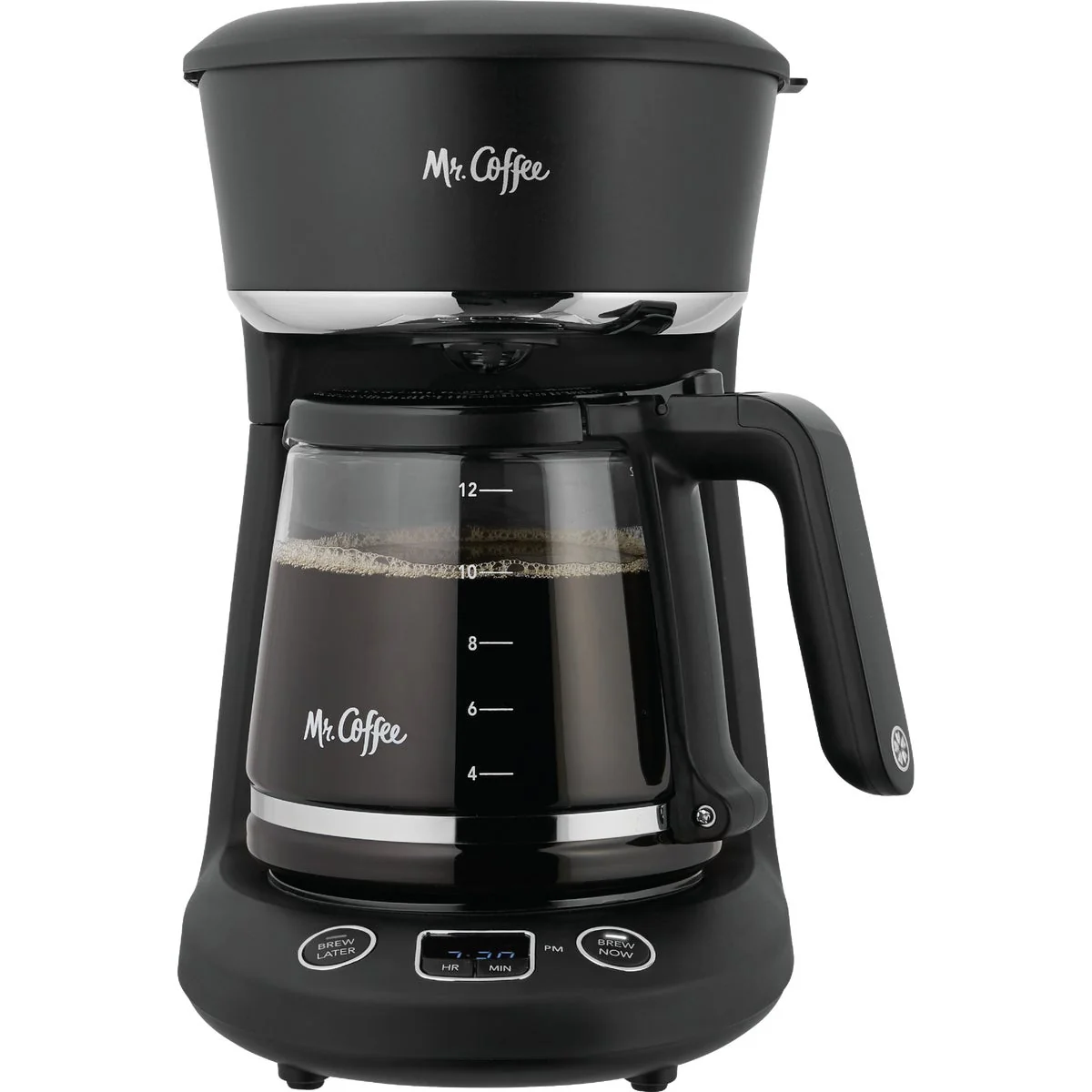 Consistent Mr Coffee 12 Cup Coffee Maker in Black and Chrome Superior