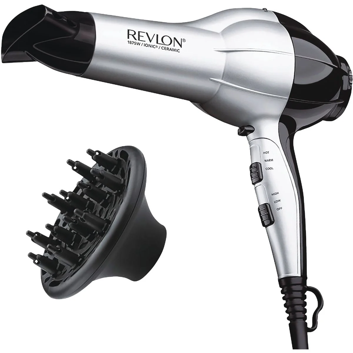 Modern Revlon ProStylist 1875W White Burgundy 3 Heat Anti-Static Ion Dryer Environmentally Friendly