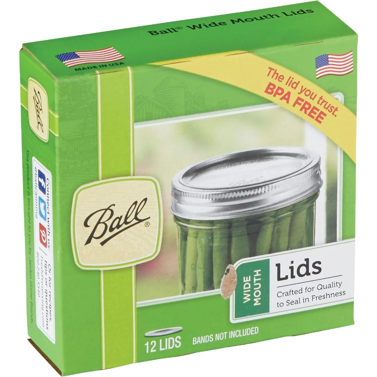 Specialty Ball Wide Mouth Dome Canning Lid 12-Count Refined