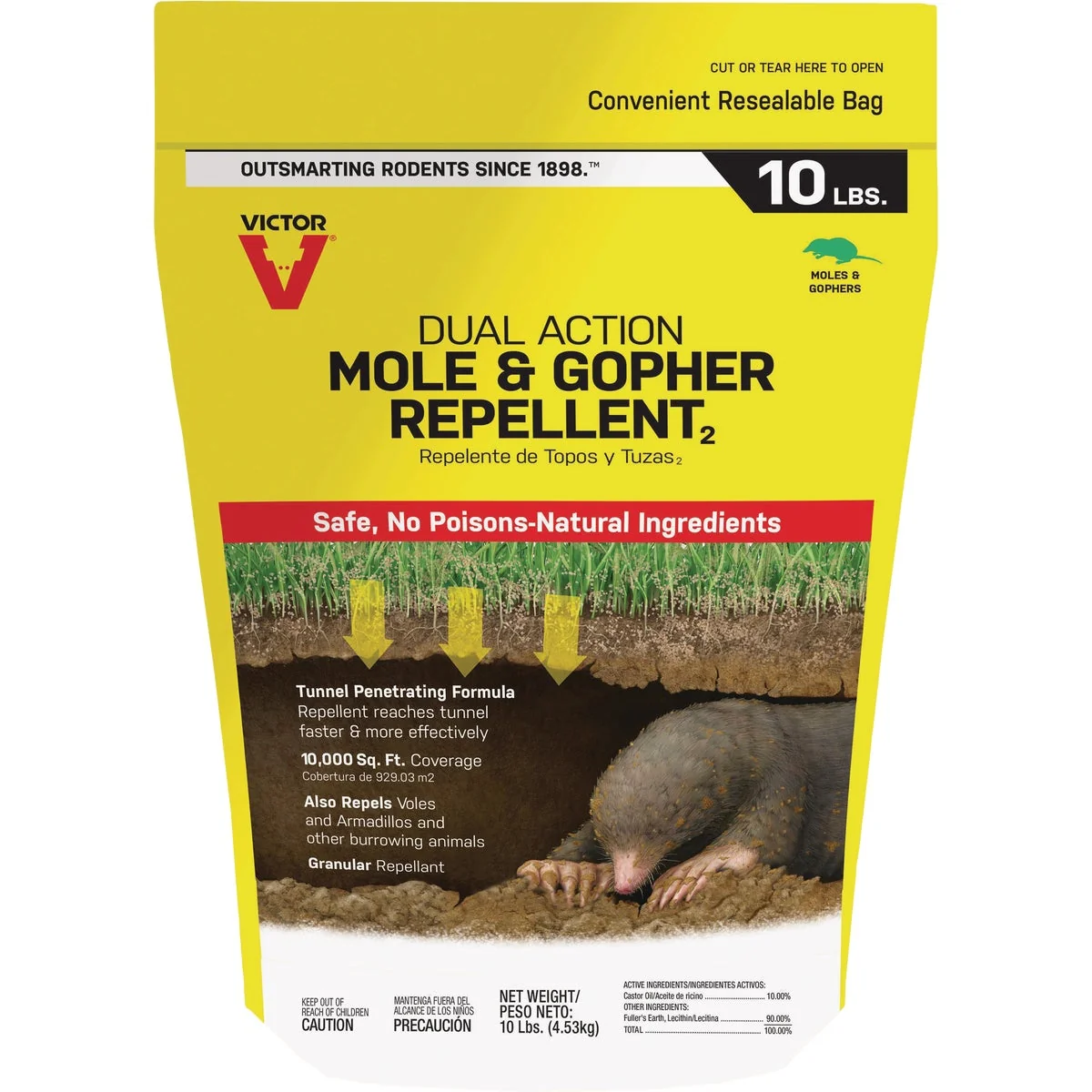 Relaxed Victor 10 Lb. Granular Mole Gopher Repellent Organic