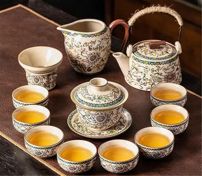 Proven Ru Kiln Enamel Gongfu Tea Set Gaiwan and Teacup Collection-suit8 Crafted
