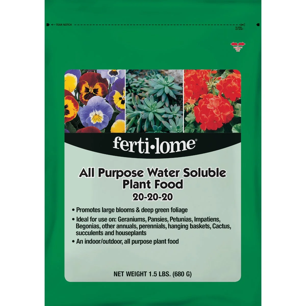 Solid Ferti-lome 1.5 Lb. 20-20-20 All Purpose Dry Plant Food User-Friendly