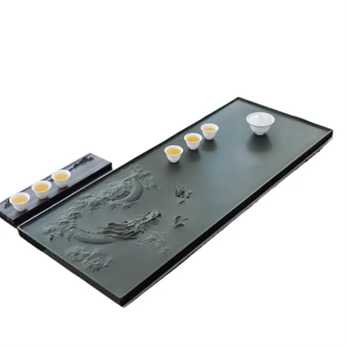 Stylish Tea Set Natural Ebony Stone Tea Tray Whole Stone Small Tea Table Tian Luo Green Tea Sea Office Tea Set Chinese Tea Set Traditional