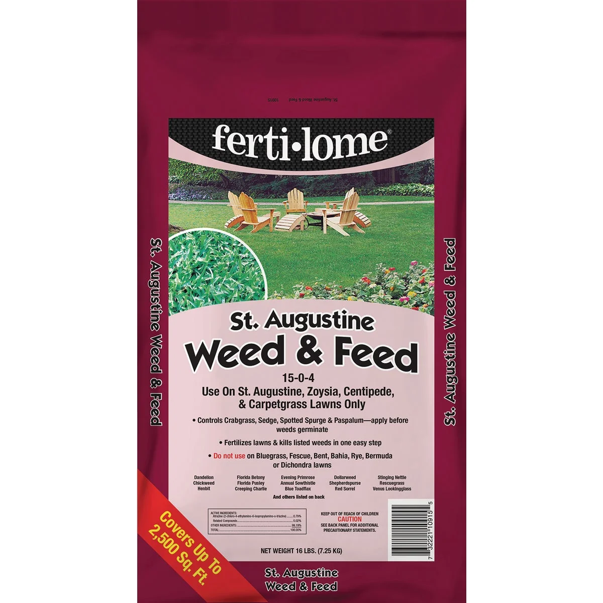Classic Ferti-lome St. Augustine Weed Feed 16 Lb. 2500 Sq. Ft. 15-0-4 Lawn Fertilizer with Weed Killer Trendy