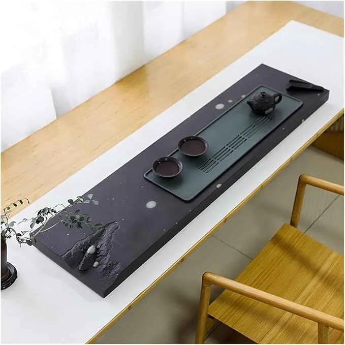 Pure Tea Set Inkstone Tea Tray Office Living Room Modern Gift Purple Dragon Jade Stone Head Large Tea Table For Home Use Chinese Tea Set Recyclable
