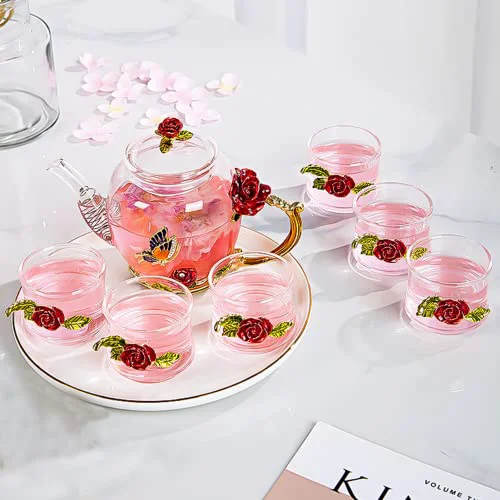 Prestigious xixi home Red rose tea set suit、teapot heat Trusted