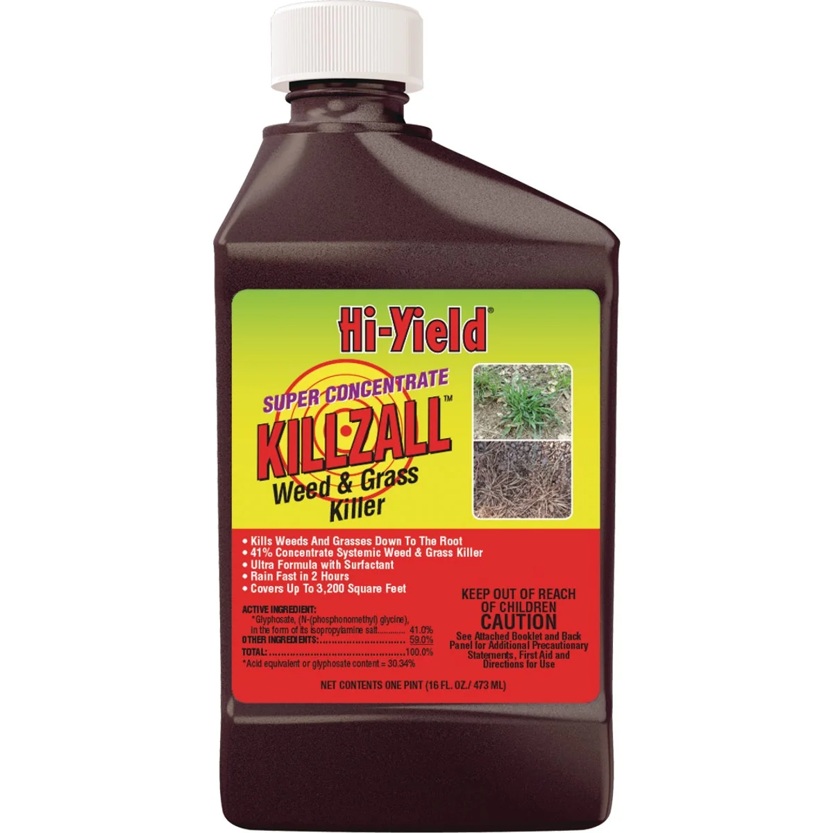 Expertly Made Hi-Yield Killzall 16 Oz. Concentrate Weed Grass Killer Official
