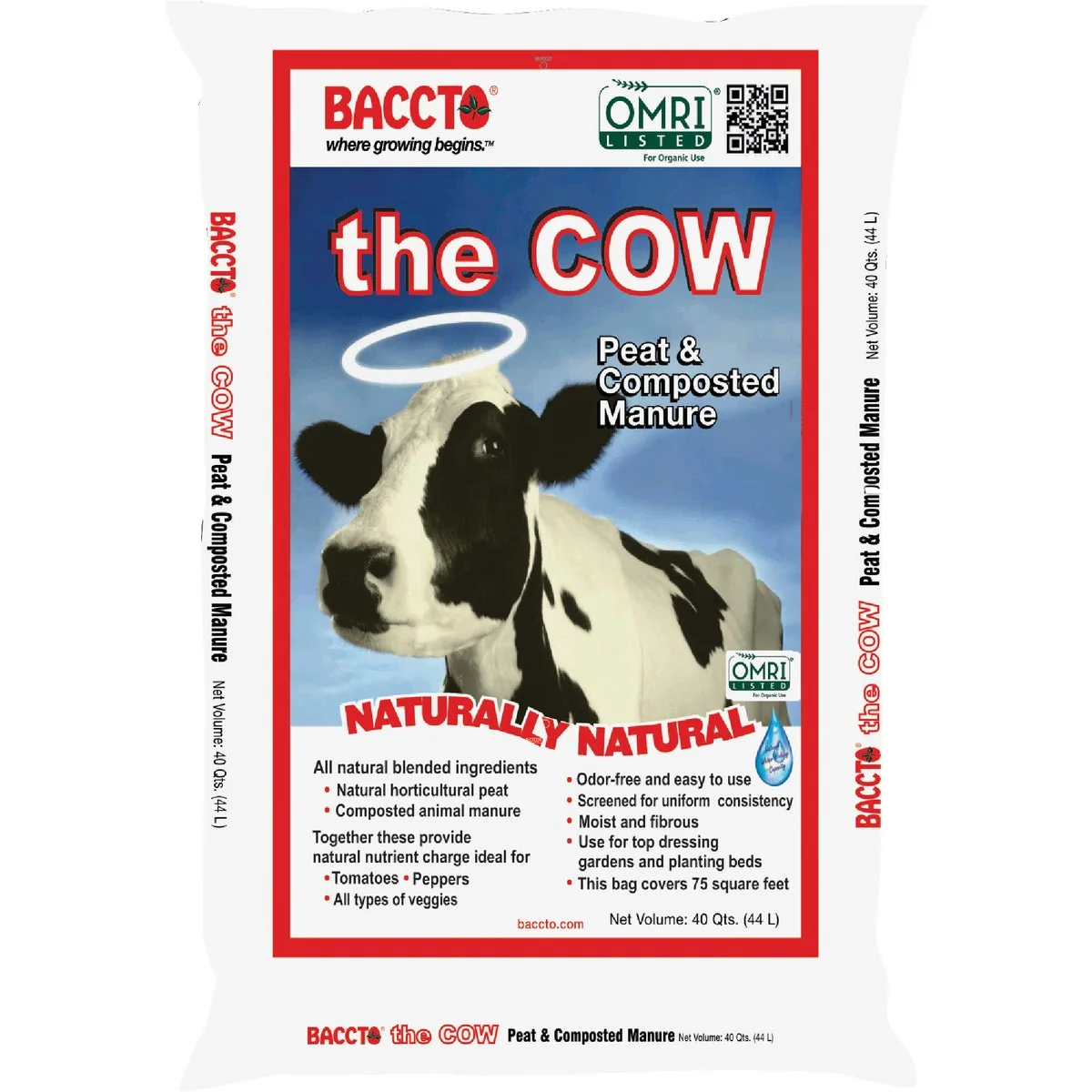 Crafted Baccto Wholly Cow 39 Lb. 40 Qt. Compost Manure Smooth