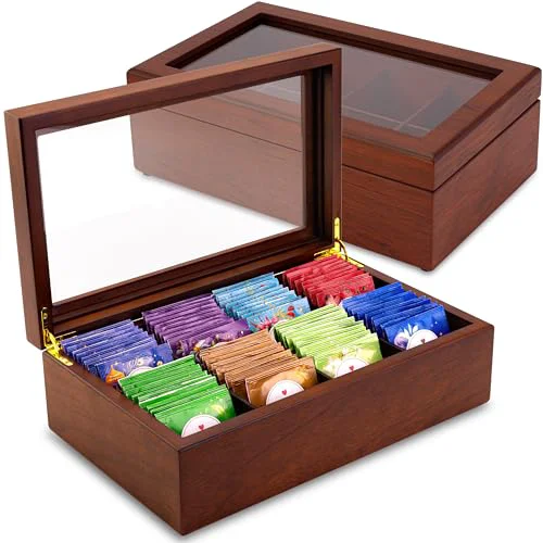 Smart Tea Box Luxury Wooden Tea Bag Organizer from The Apace Premier Collection Pure