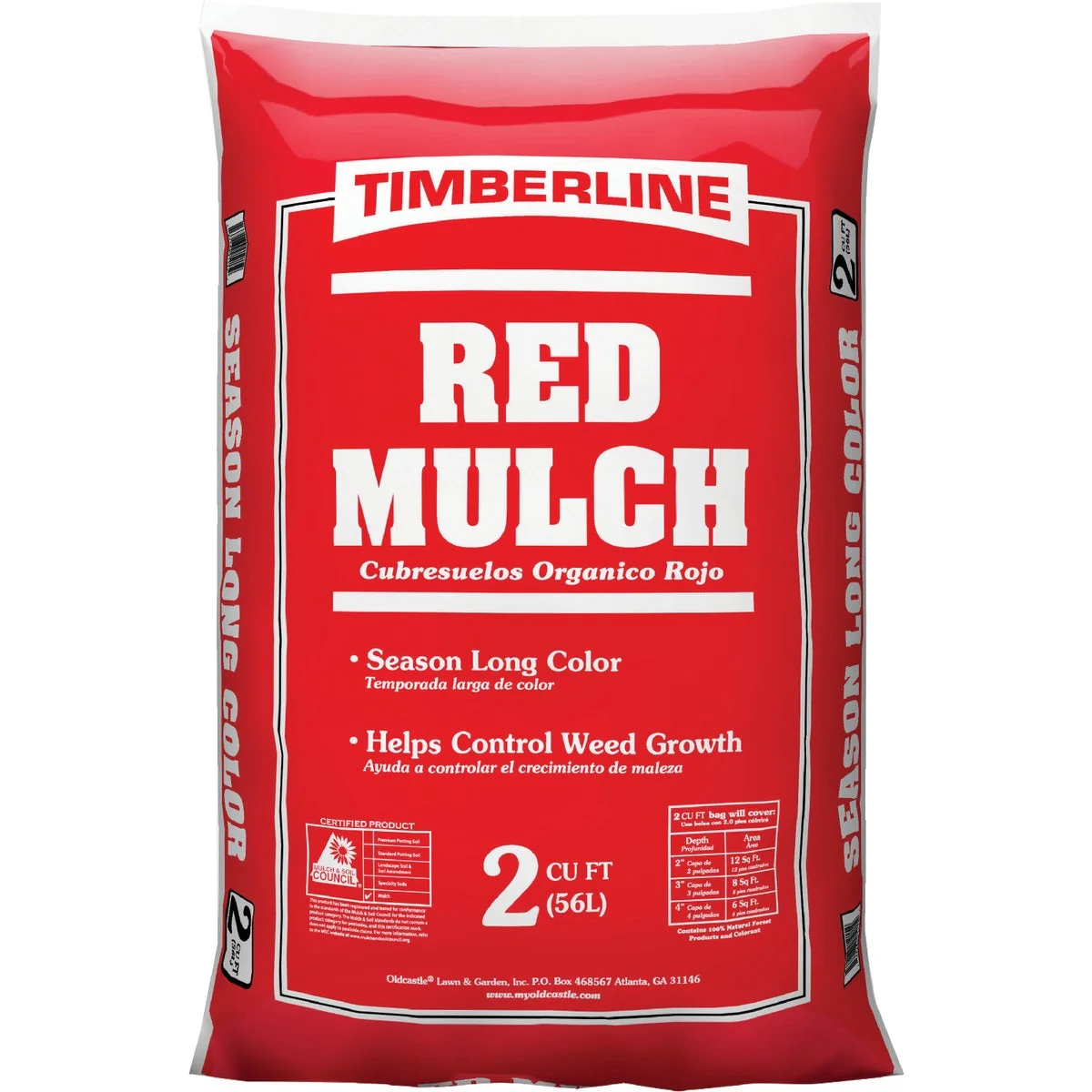 Lightweight Timberline 2 Cu. Ft. Dyed Red Shredded Hardwood Mulch Official