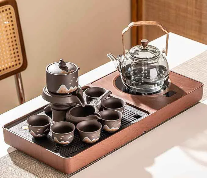 Contemporary Fully Automatic Tea Tray Set Electric Kettle and Brewing Station-suit11 Fast