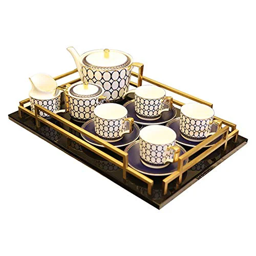 Official Tea Set Porcelain Afternoon Tea Set Tea Cup Gift Set Tea Pack Tea Cups and Saucer Teapot Sugar Bowl Cream Jug Modern Light Coffee Luxury Service Long-Lasting