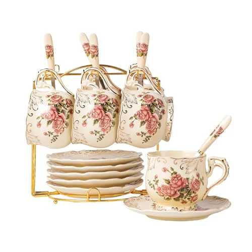 Certified Tea Cups and Saucers Set of 6 6 Count Specialty