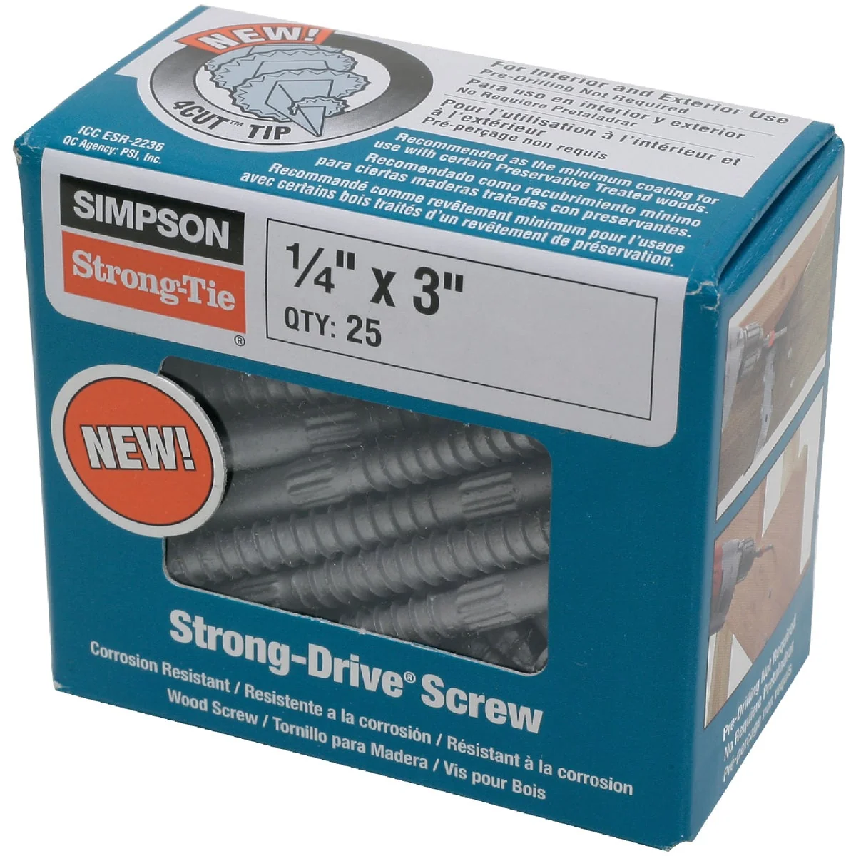 Crafted Simpson Strong-Tie 1 4 In. 3 In. Hex Head Structure Screw 25 Ct. First-Class