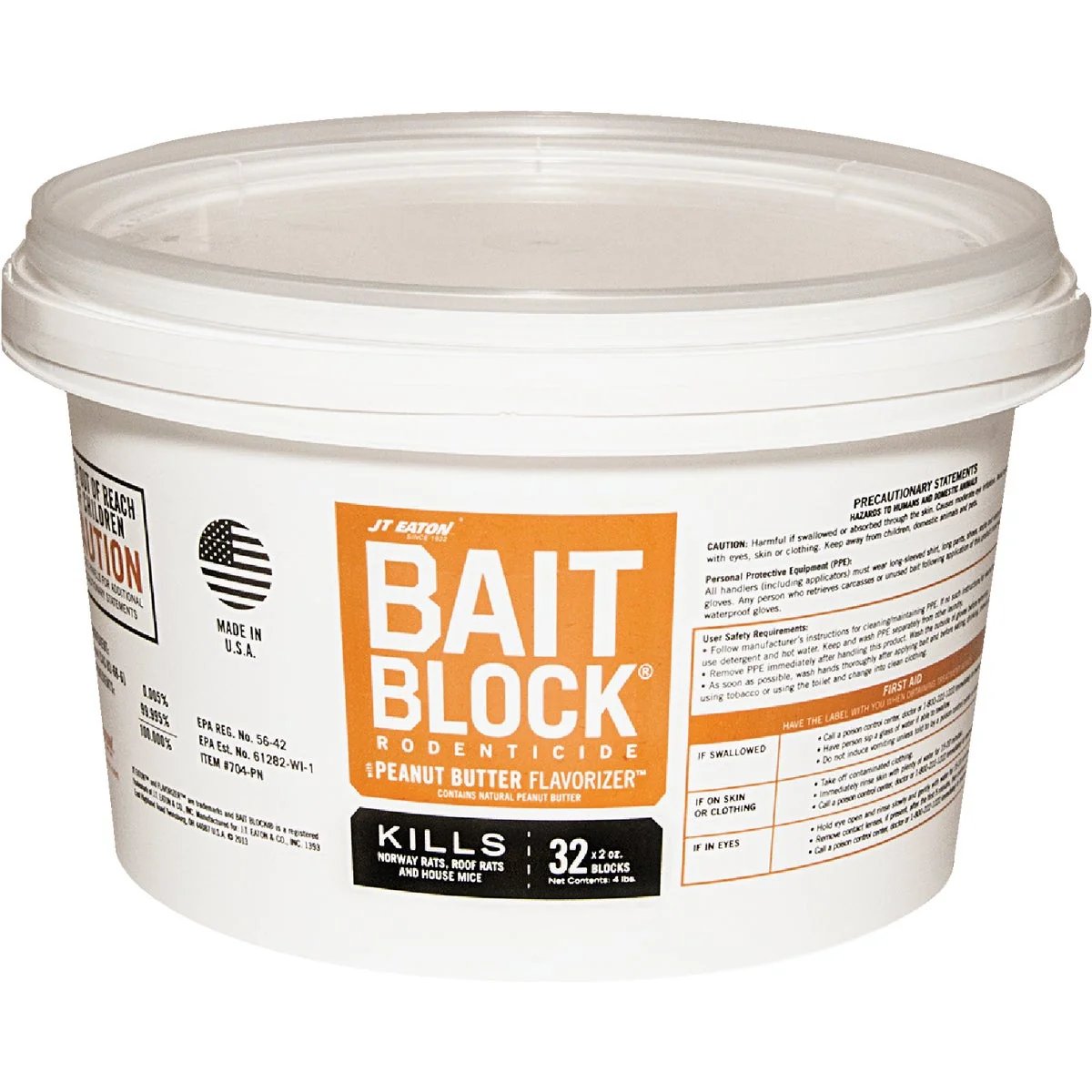 Secure JT Eaton Bait Block Bar Rat And Mouse Poison 32 per Pail Elegant