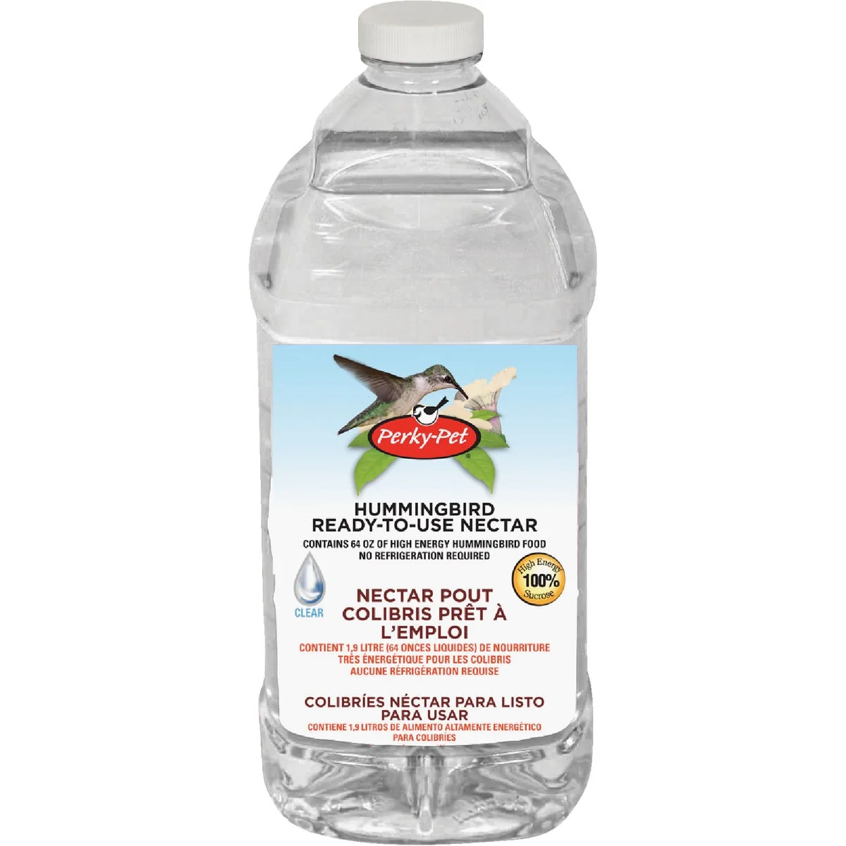 Traditional Perky-Pet 64 Oz. Clear Ready To Use Liquid Hummingbird Nectar Long-Lasting