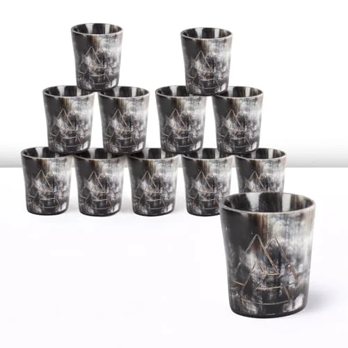 Traditional Viking Horn Shot Glasses Set of 12 12 Count Artisan