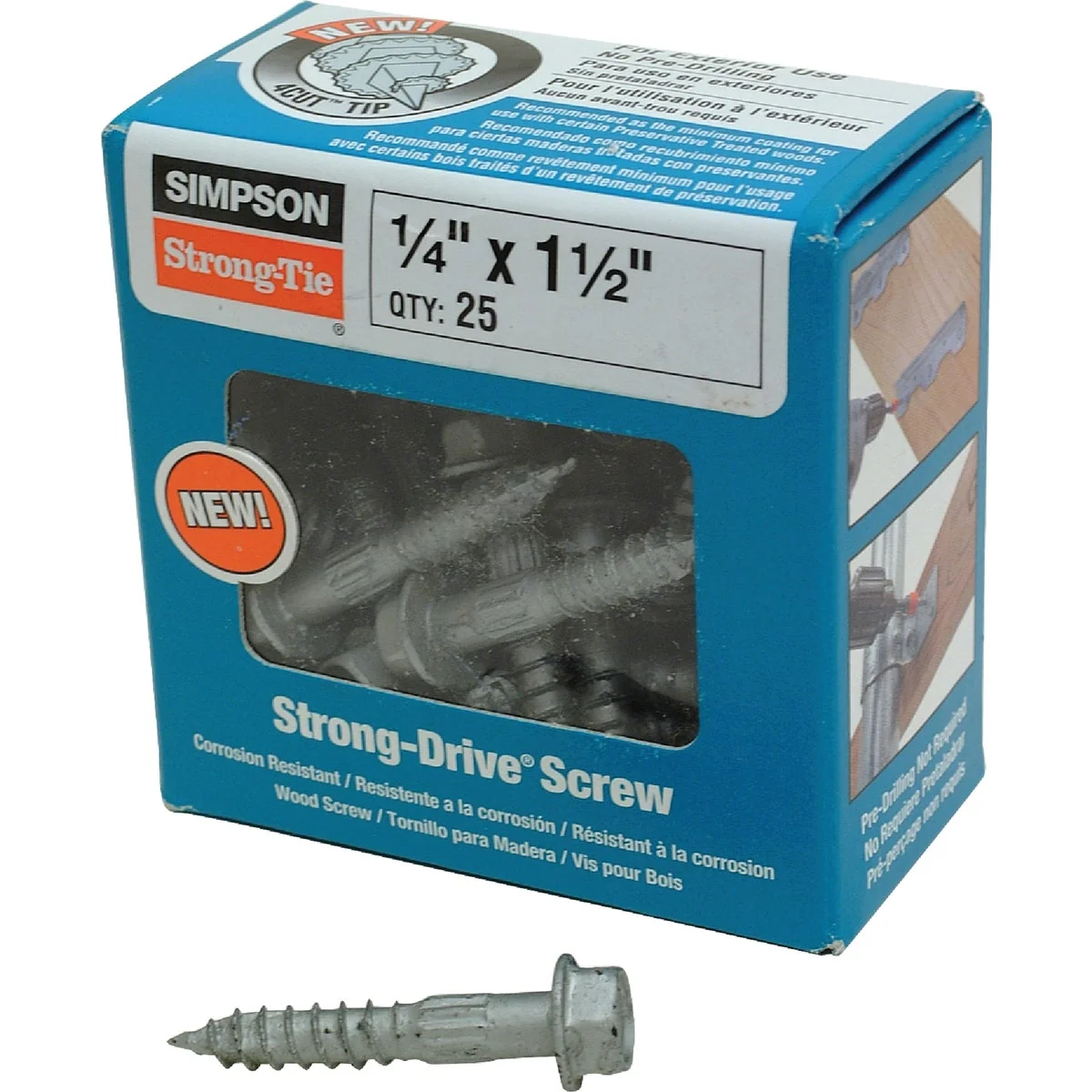 Refined Simpson Strong-Tie 1 4 In. 1-1 2 In. Hex Head Structure Screw 25 Ct. Exceptional