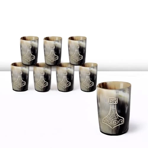 Contemporary Viking Horn Shot Glasses Set of 8 8 Count Selected