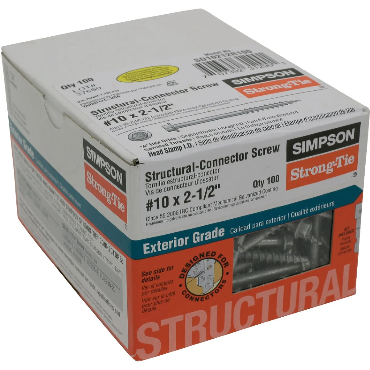 Lightweight Simpson Strong-Tie 10 2-1 2 In. Hex Structure Screw 100 Ct. Contemporary