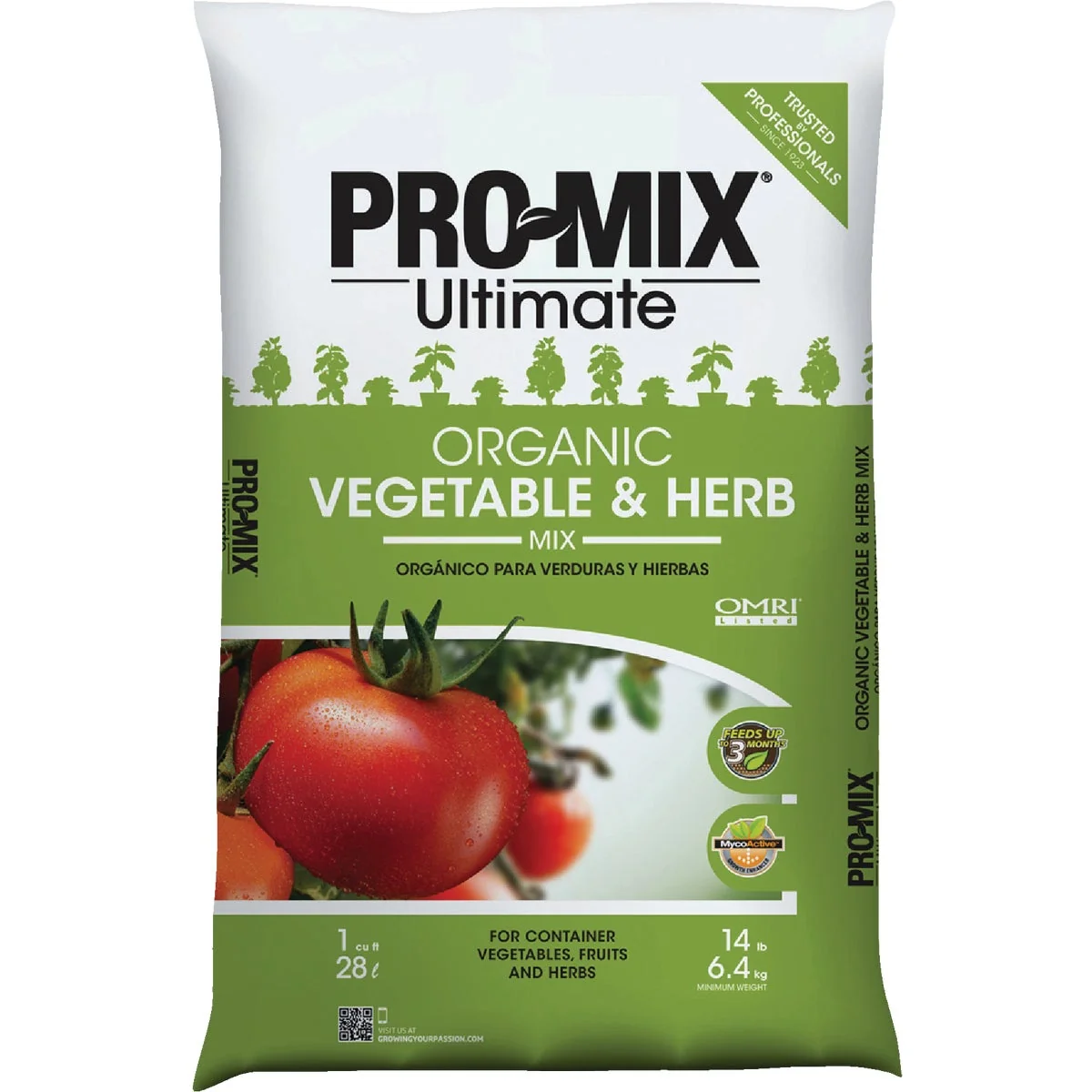 Solid Pro-Mix 1 Cu. Ft. 14-1 2 Lb. Container Vegetables Herbs Garden Soil Secure