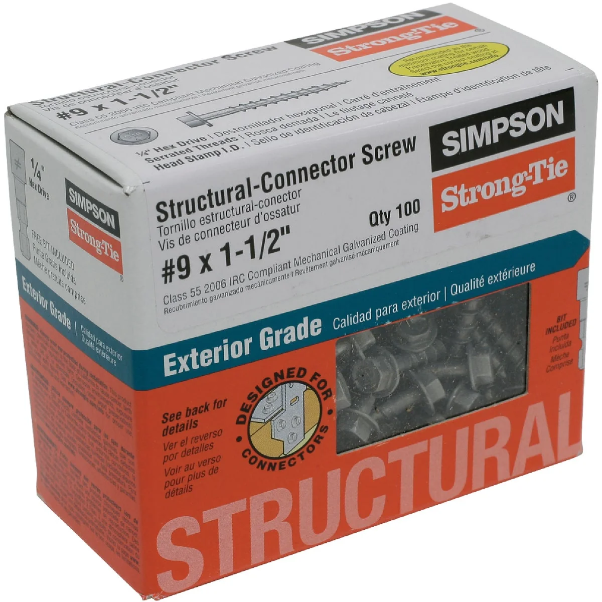 Sophisticated Simpson Strong-Tie 9 1-1 2 In. Hex Structure Screw 100 Ct. High-Performance