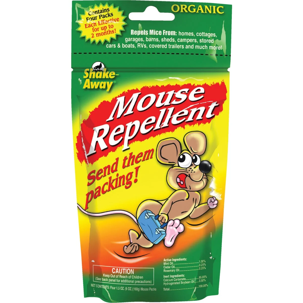 Trendy Shake Away 6 Oz. Granular Organic Mouse Repellent 4-Pack Top-Quality