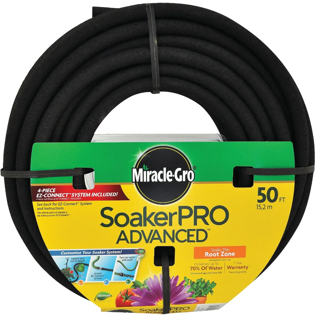 Luxury -Gro SoakerPRO Advanced E-Z Connect 3 8 In. Dia. x 50 Ft. L. Drinking Water Safe Soaker Hose Professional