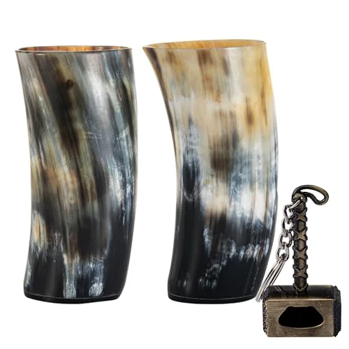 High-Grade Viking Drinking Horn Mug Set of 2 2 Count First-Class