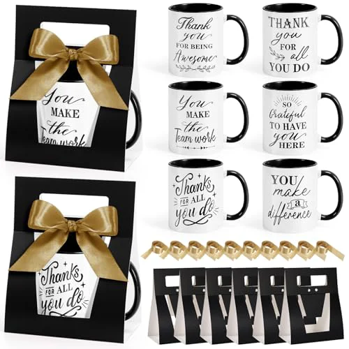 Premium 12 Set Employee Appreciation Gift 12 oz Thank You Mug and Mug Box 12 Count Enhanced