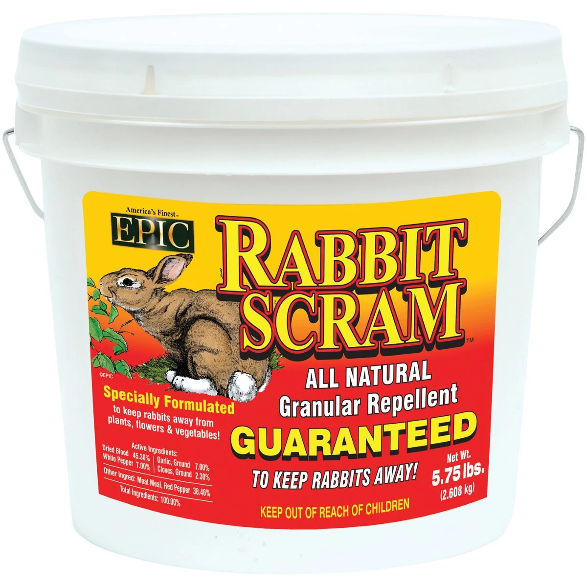 Long-Lasting Rabbit Scram 6 Lb. Granular Organic Rabbit Repellent Premium Material