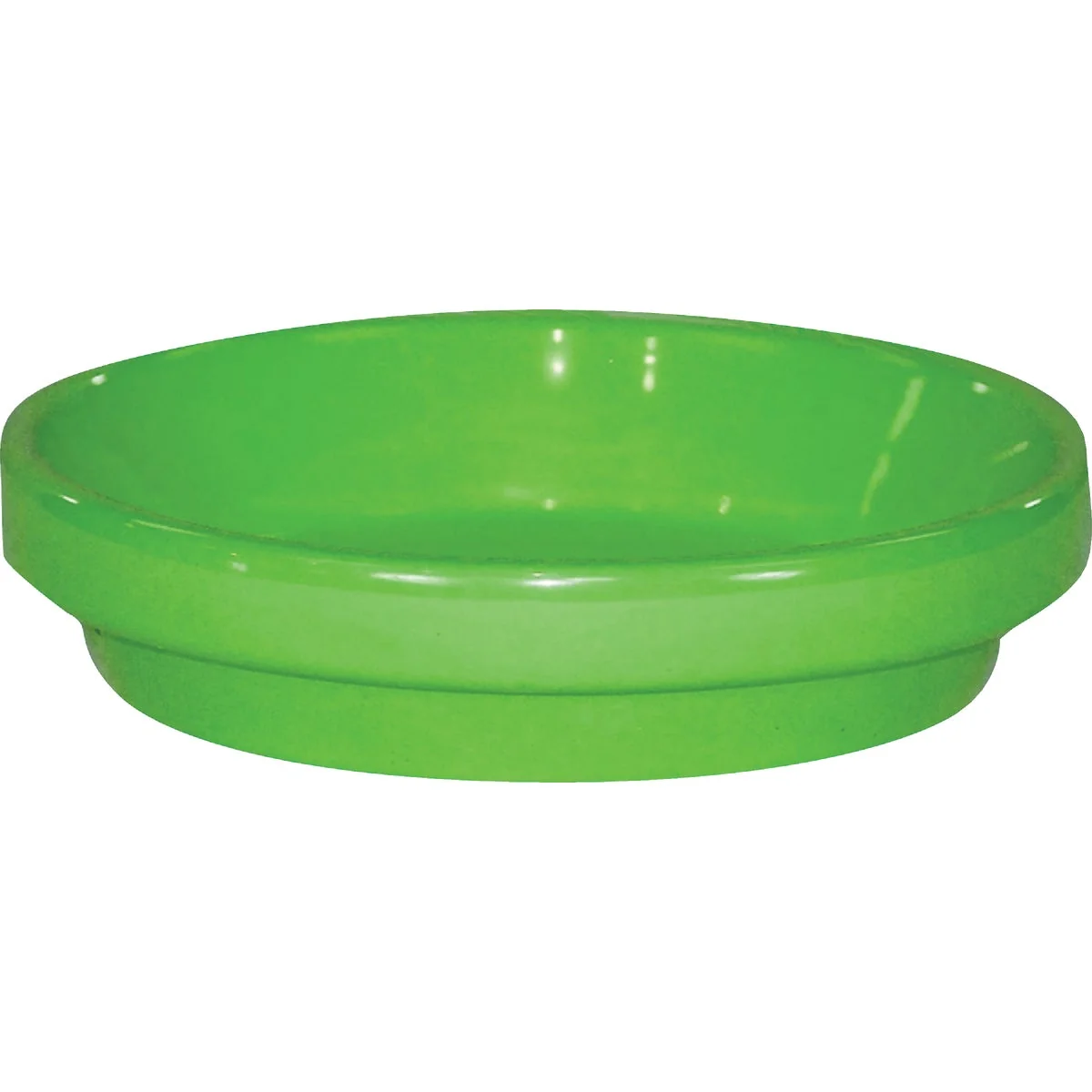 Unique Ceramo Spring Fever 8 In. Bright Green Clay Flower Pot Saucer Solid