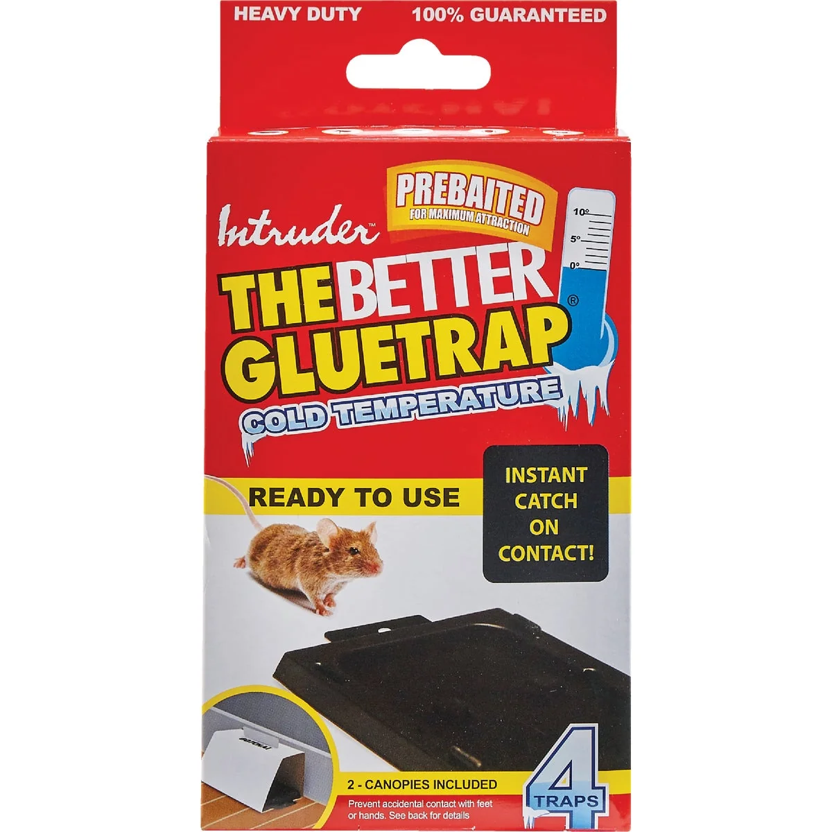 Easy-to-Use Intruder The Better Glue Trap Cold Temperature Mouse Trap 4-Pack Clean