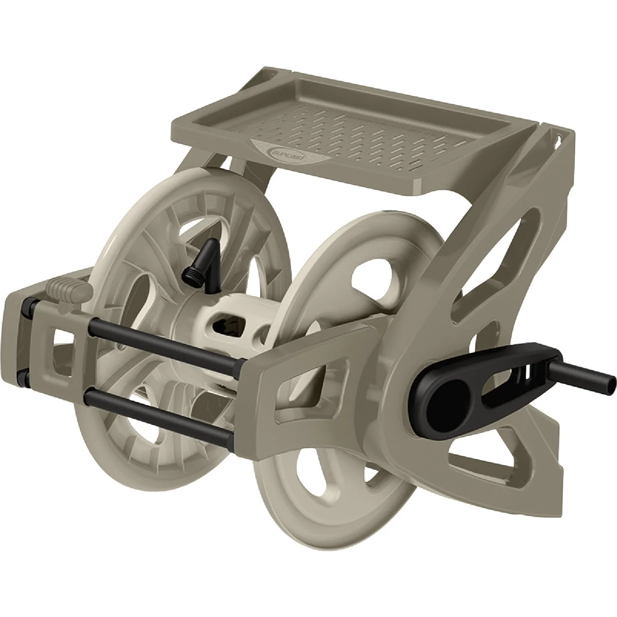 Fashionable Suncast Slide Trak Hosemobile 175 Ft. x 5 8 In. Taupe Resin Hose Reel High-Quality