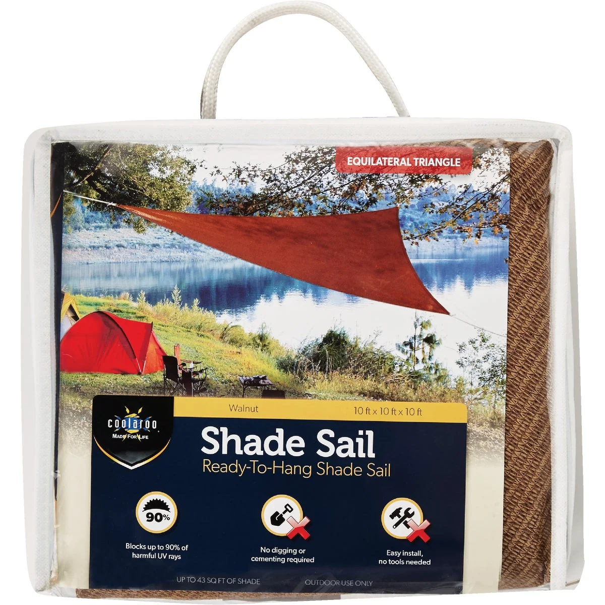Relaxed Coolaroo 10 Ft. Walnut High Density Polyethylene Shade Sail Canopy Casual