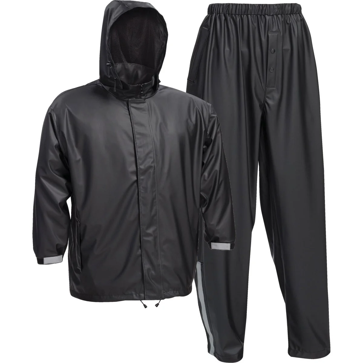 Sophisticated West Chester XL 3-Piece Black Polyester Rain Suit Contemporary