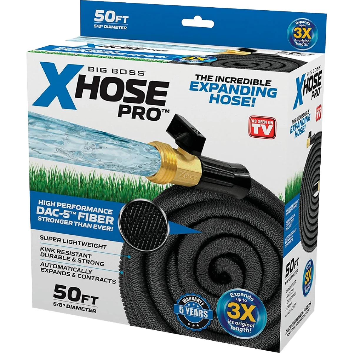 World-Class Big Boss XHose Pro 5 8 In. Dia. x 50 Ft. L. Expandable Hose Detailed
