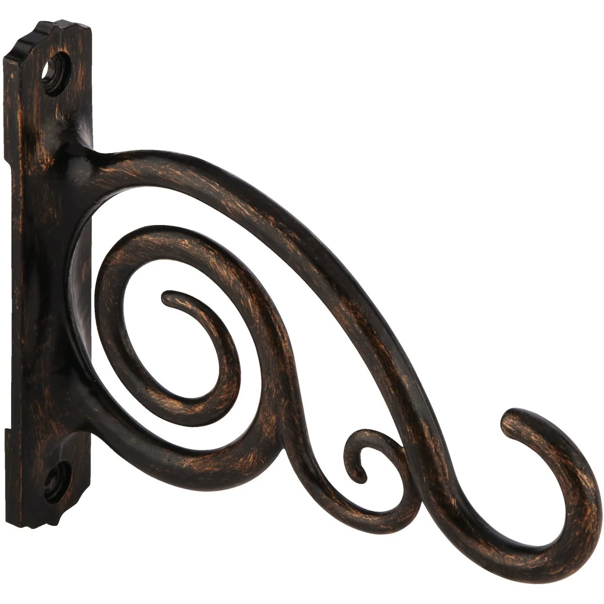 Next-Generation Panacea 6 In. Brushed Bronze Scroll Cast Aluminum Decorative Hanging Plant Bracket Modern
