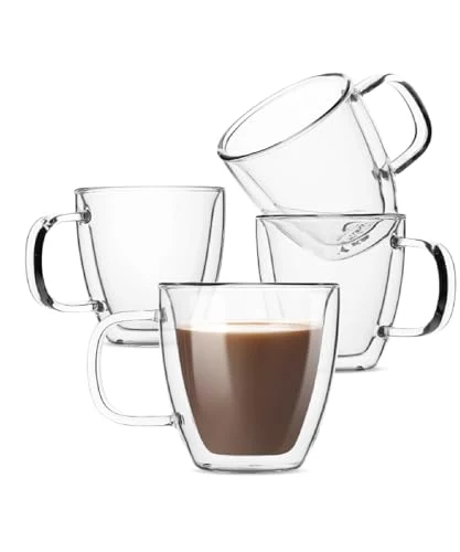 Easy-to-Use BTaT Double Walled Espresso Cups 4 Count Natural