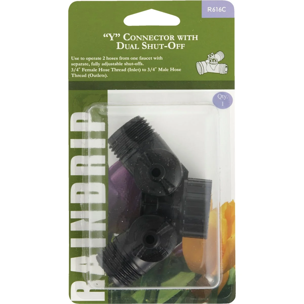 Fine Raindrip 3 4 In. Female Hose Thread x 3 4 In. Male Hose Thread Y Hose Connector Easy-to-Use