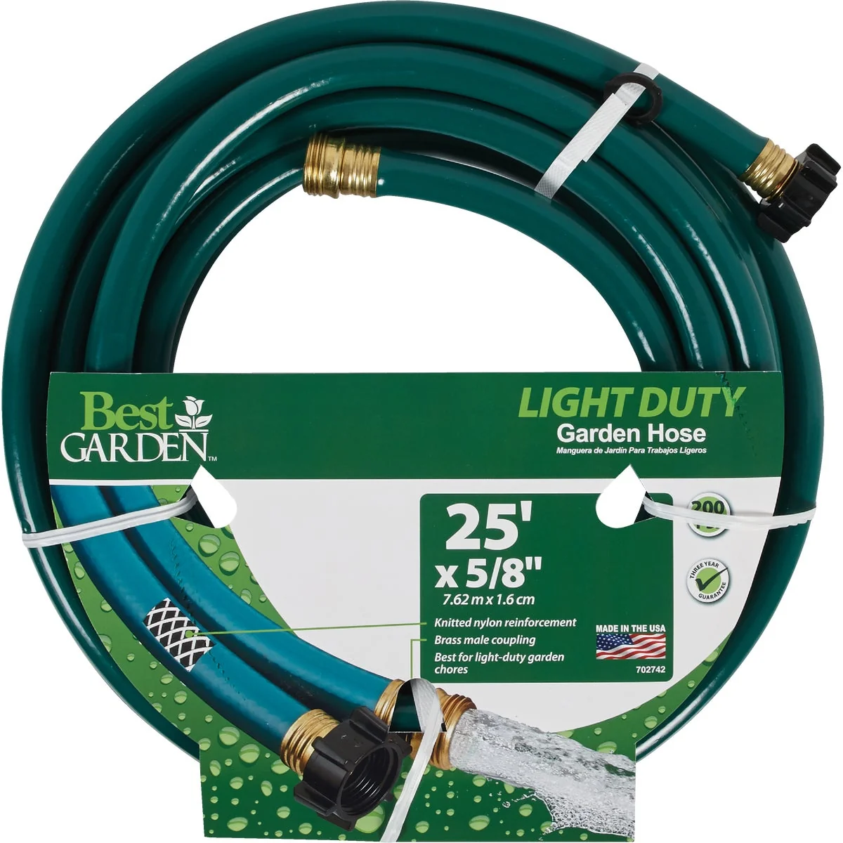 Authentic Garden 5 8 In. Dia. x 25 Ft. L. Light-Duty Garden Hose Flexible