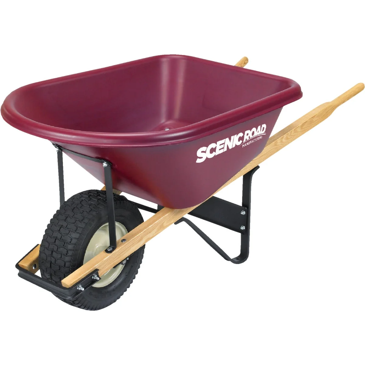 Casual Scenic Road 6 Cu. Ft. Tradesmen Duty High-Density Poly Wheelbarrow Official