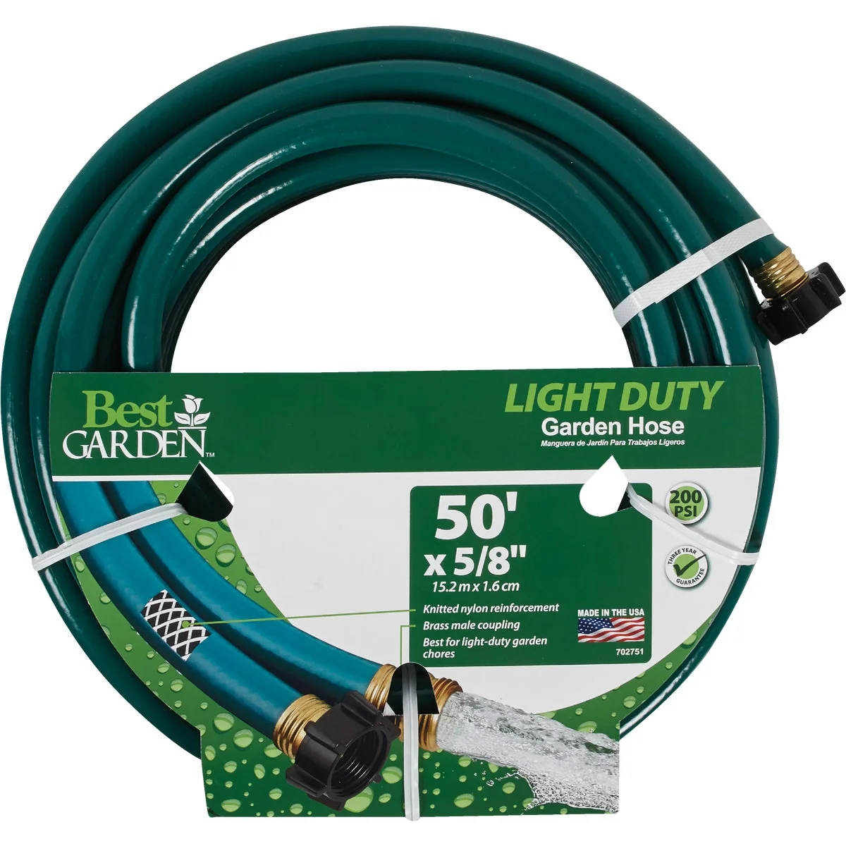 Elite Garden 5 8 In. Dia. x 50 Ft. L. Light-Duty Garden Hose Fine