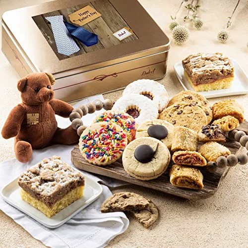Top-Quality Father s Day Deluxe Bakery Mix of Assorted Cookies and Pastries with Decorative Teddy Bear for Men Eco-Friendly