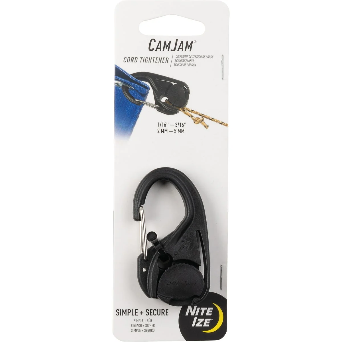 Durable Nite Ize CamJam Plastic with Stainless Steel Gate Rope Tightener Comfortable