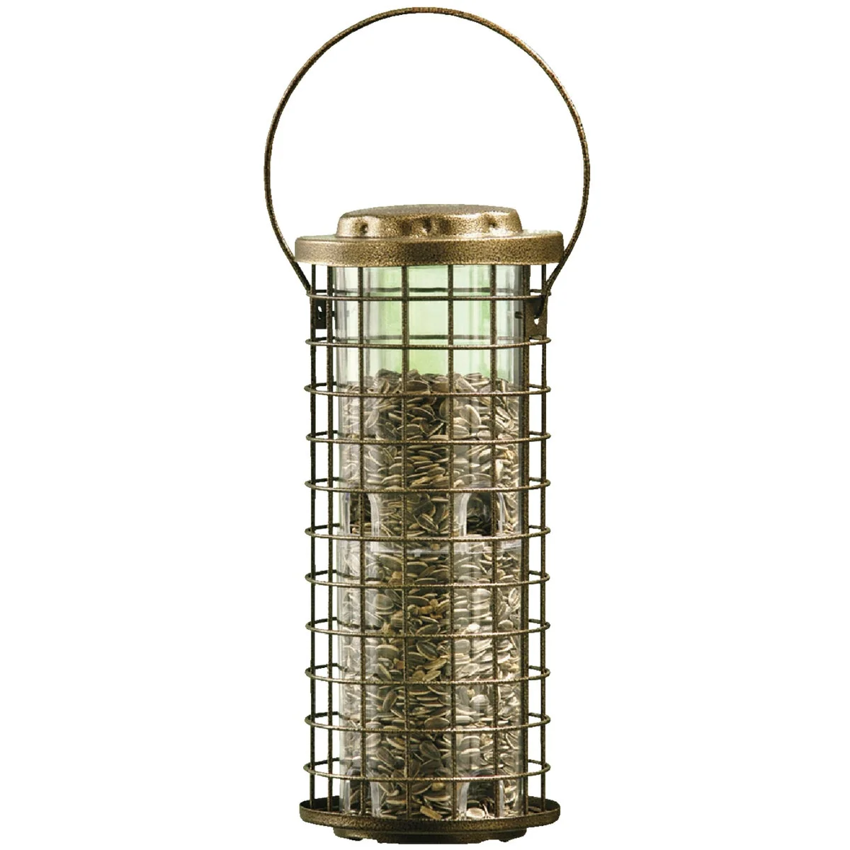 Fine Perky-Pet Squirrel Stumper Gold Metal Cage Bird Feeder Innovative